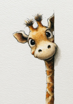 Poster - Peek a boo giraf