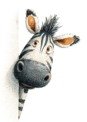 Poster - Peek a boo zebra