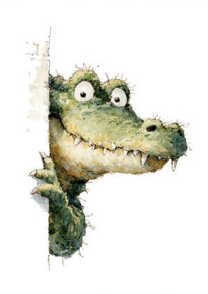 Poster - Peek a boo krokodil