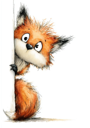 Poster - Peek a boo fox
