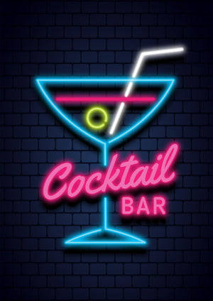 Poster - Cocktailbar neon