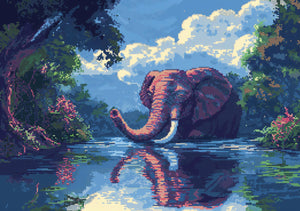 Poster - Elefant i vattnet