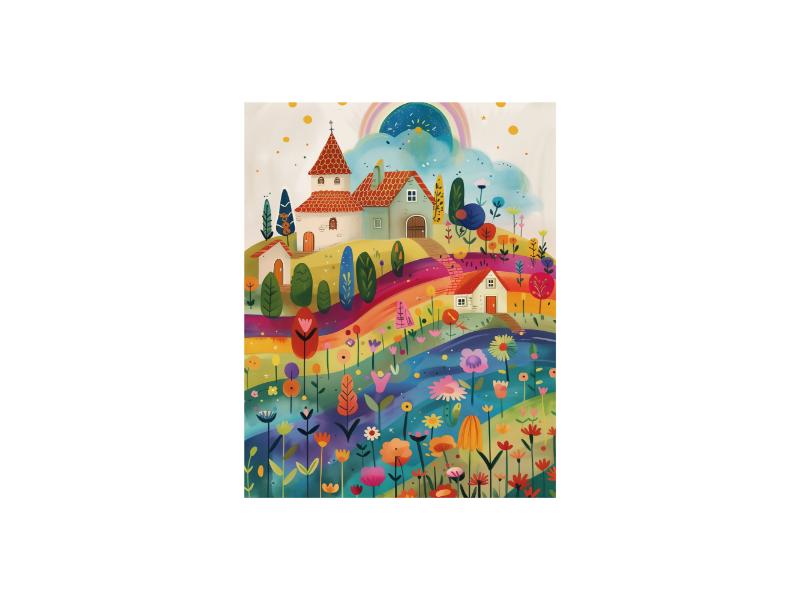 Poster - Färgrikt blomsteräng