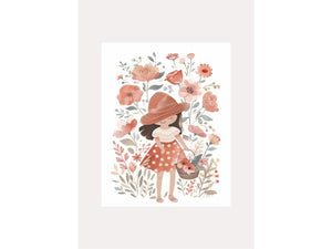 Poster - Flicka med blommor