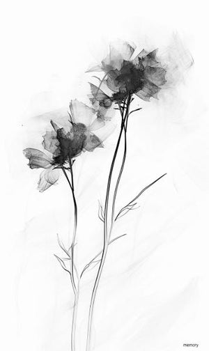 Poster - Eteriska vildblommor i bläck