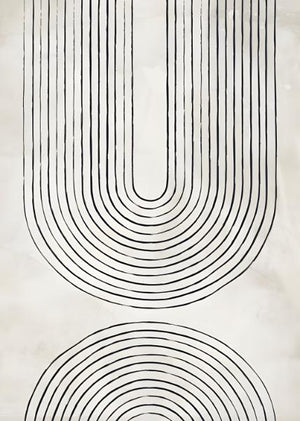 Poster - U och halvcirkel i konturlinjer