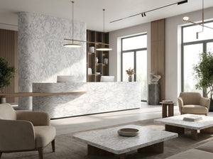 Naples semi white marble inredningsvinyl