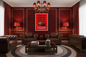 Poster - Ferrari F40 i ett rött rum