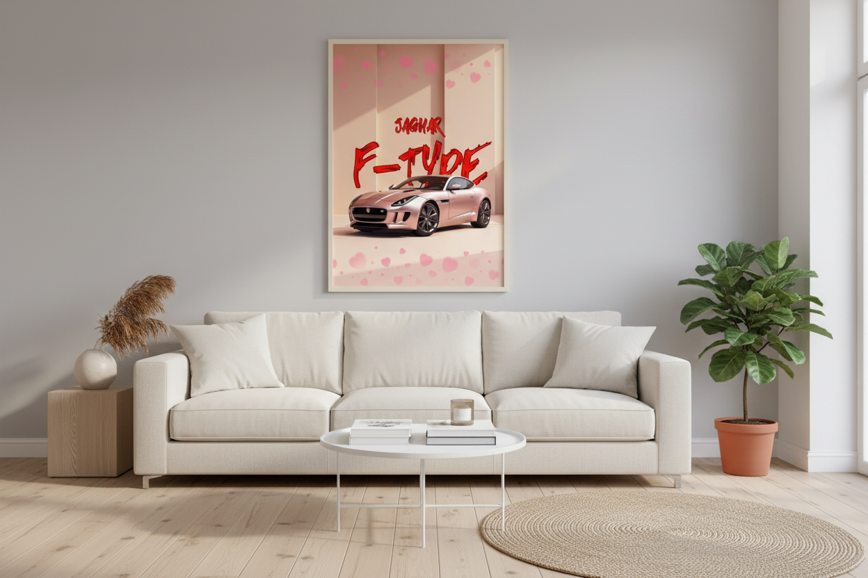 Poster - Jaguar F-Type i ett rum