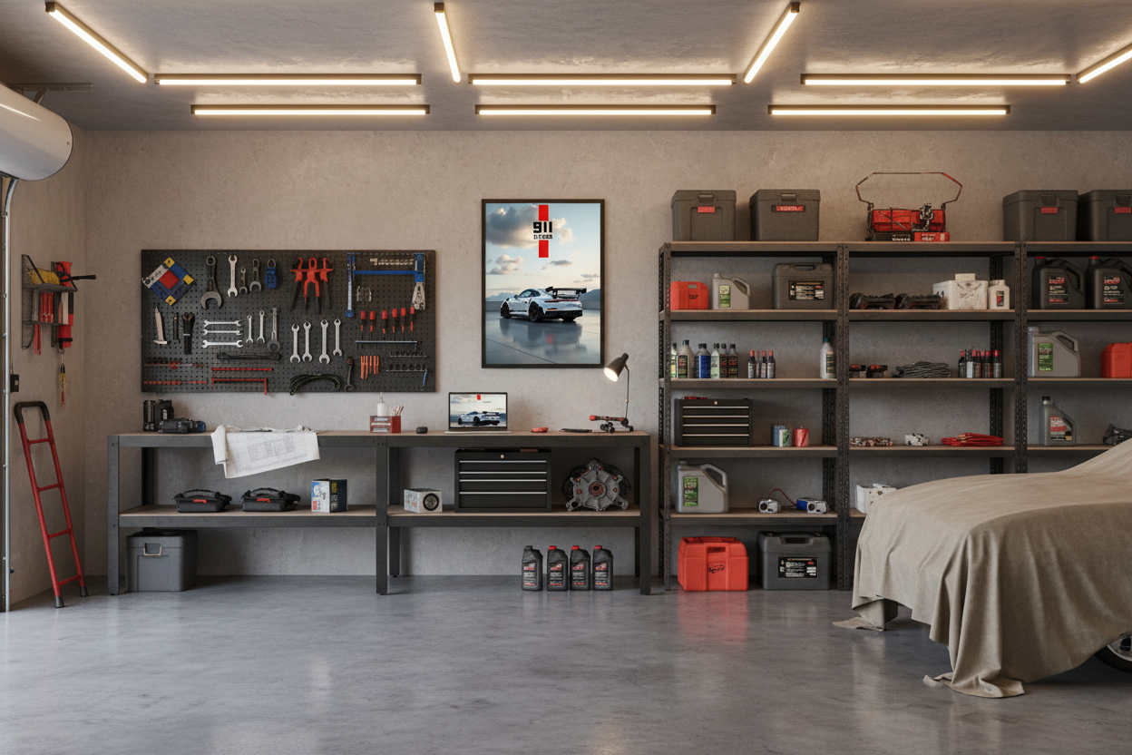 Poster - Porsche 911 GT3RS i garaget
